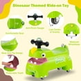 thumbnail image 4 of Babyjoy Ride on Toy Baby Dinosaur Sliding Car with 4 Universal Casters Under-Seat Storage Green, 4 of 10