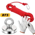 thumbnail image 1 of Piaoyu High Suction Magnet with Hanging Ring and Rope - Perfect for River, Deep Sea and Lake Rescue Fishing Set, 1 of 14