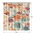 thumbnail image 5 of Waterproof Beautiful Colorful Floral Shower Curtain 72x72 Inch Boho Style Polyester Unique Shower Curtain for Bathroom Hotel Home Decor with 12 Plastic Hooks, 5 of 5