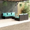 thumbnail image 1 of vidaXL 6 Piece Patio Lounge Set with Cushions Poly Rattan Black, 1 of 6