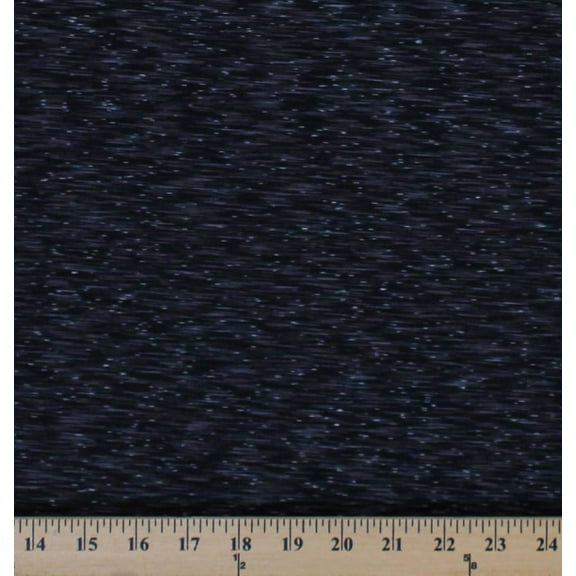 4-Way Stretch Strata Performance Black Gray Space Dye Knit Fabric By the Yard (8938P-6MBlack)