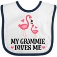 thumbnail image 3 of Inktastic Grammie Loves Me Girl Flamingo Girls Baby Bib, 3 of 4
