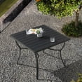 thumbnail image 5 of Nuu Garden Cast Aluminum All-Weather Square Outdoor Dining Table with Umbrella Hole, Black, 5 of 10