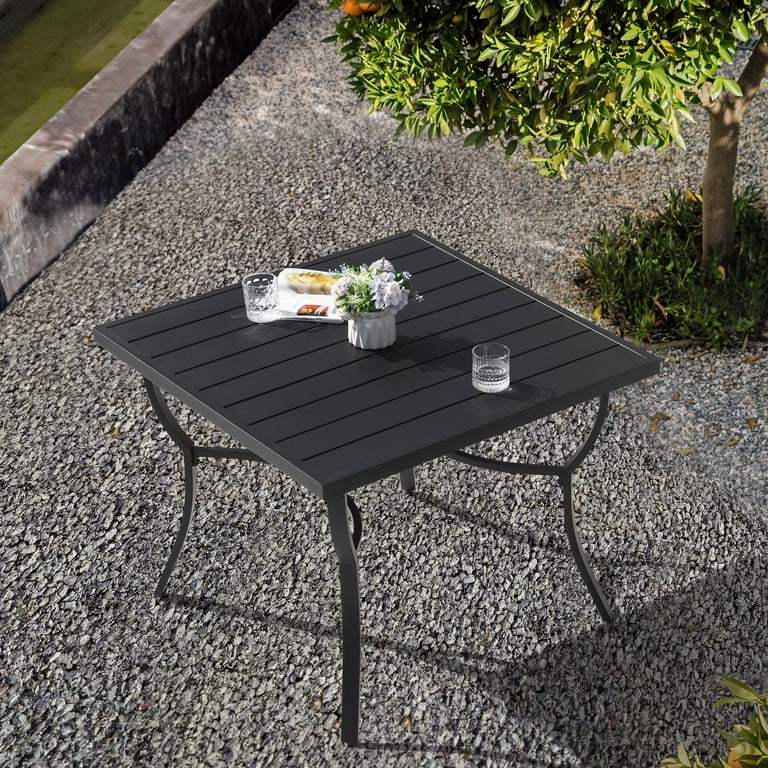 Phi Villa Outdoor Bistro Table Black Outdoor Table With Umbrella