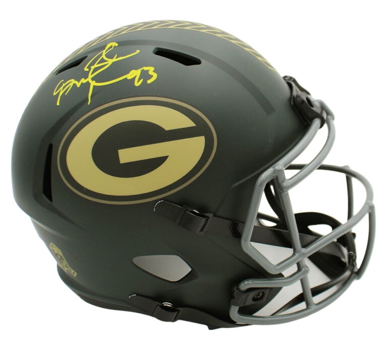 Gilbert Brown Autographed/Signed Green Bay Speed Full Size Salute to Service 4 Football Helmet