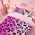 thumbnail image 3 of meiyoeat Pink Cheetah Print Twin Duvet Cover,Girly Animal Leopard Pattern Twin Bedding For Girl,Reversible,2 Pieces,1 Duvet Cover and 1 Pillowcase, 3 of 6