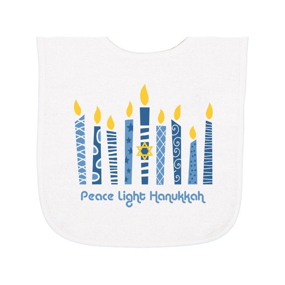 Inktastic Peace Light Hanukkah Baby Terry Cloth Bib