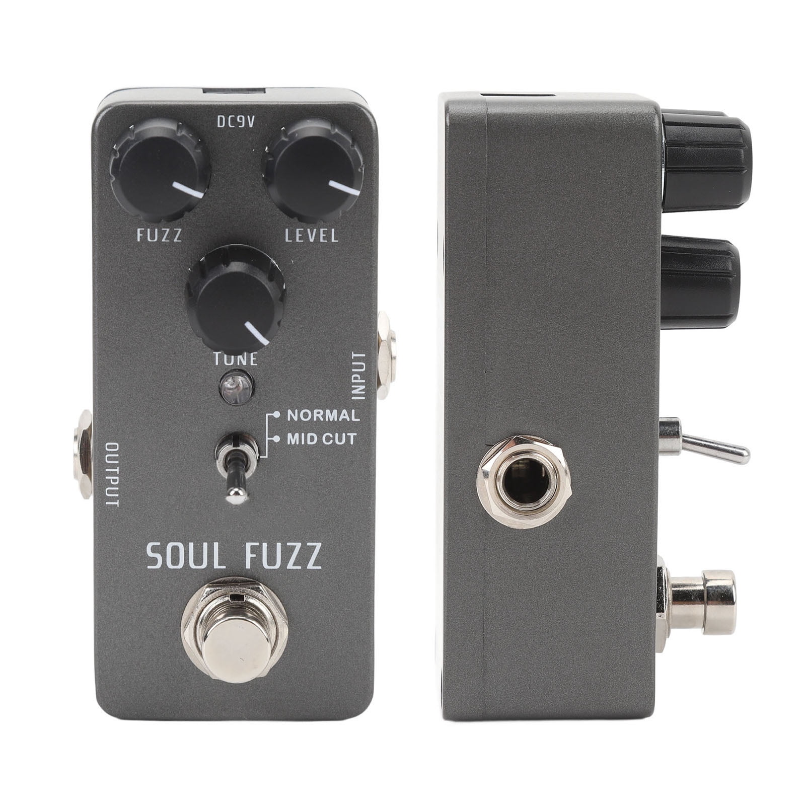 BIMZUC Premium Electric Guitar Fuzz Pedal with Adjustable Volume Tone Gain Control Knob Compact Analog Effect Pedal Non-Slip Rubber Pad DC 9V 10 mA Current for Lead Playing Black Color