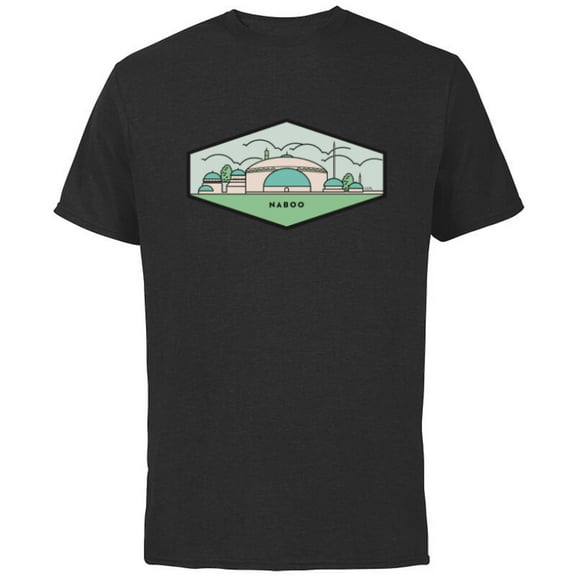Star Wars Naboo City - Short Sleeve Cotton T-Shirt for Adults - Customized-Black