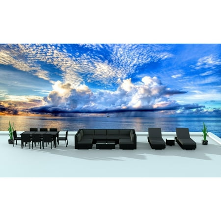 Urban Furnishing Black Series 19 Piece Outdoor Dining And Patio Urban Furnishing Black Series 19 Piece Outdoor Dining And Patio Furniture Set