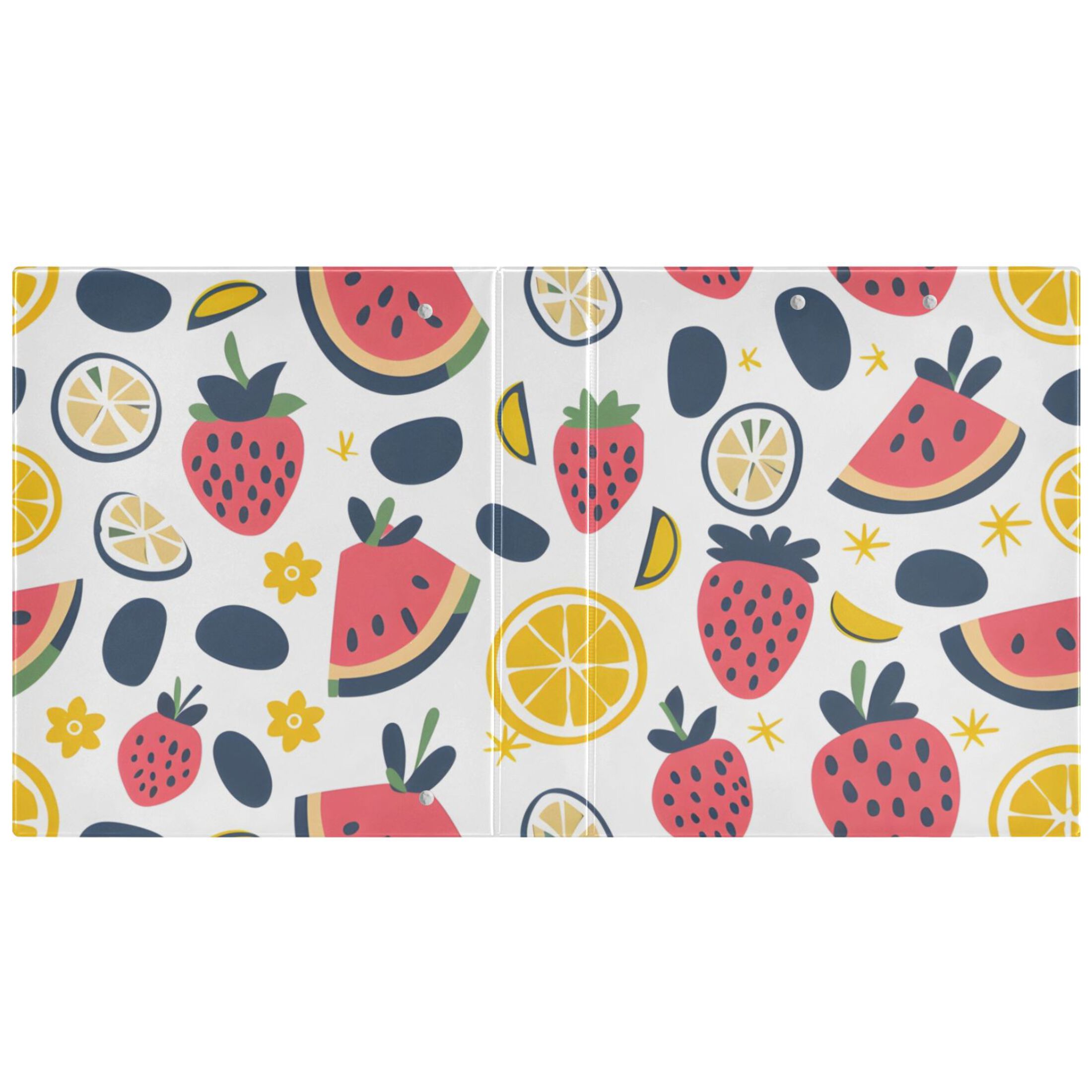 Watermelon Strawberries Lemons 3 Ring Binders 1.5 inch Hardcover File Folders with Interior Pockets A4 Size Organizer for School Office Hospital