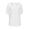 thumbnail image 4 of Raeneomay Off the Shoulder Tops for Women Fashion Women Short Sleeve Garment Comfortable Breathable Round-Neck Blouses Tops, 4 of 5
