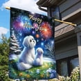 thumbnail image 3 of Happy New Year Maltese Family Cheer Winter Midnight Firework House Flag 28x40in Double Sided Maltese Dog Lover Gifts Idea Outdoor Decor - 02025, 3 of 5