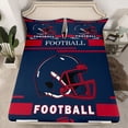 thumbnail image 2 of Manfei Football Sport Bed Sheets,Rugby Helmet King Sheets,Deepblue Red Sheet Set For Boys Kids,Luxury Bedroom Decor,4-Piece, 2 of 7