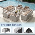 thumbnail image 4 of KIGOTY 7 Piece Outdoor Patio Furniture, Wicker Rattan Outdoor Conversation Set Sectional Sofas for Backyard, Garden, Gray-White Rattan-Camel, 4 of 7