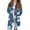 Blue, variant on Women's Fashionable Loose-Fit Casual Cardigan with Christmas Print Mid-Length Coat for Holiday Outfits and Comfortable Wear,Army Green,L