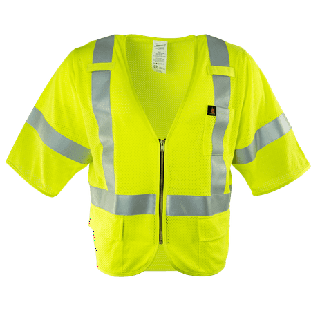 

Ironwear 1258 Class 3 Flame-Resistant Safety Vest w/ Zipper & Radio Tabs