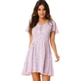 thumbnail image 1 of INSPIRE CHIC Robe en Chiffon à Lacets Florale pour Femmes, 1 of 6