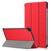 Dteck Slim Case for Samsung Galaxy Tab S6 Lite 10.4 Inch 2022/2020 Model (SM-P610/P613/P615/P619), Hard Back Shell PU Leather Shockproof Stand Back Cover,Red