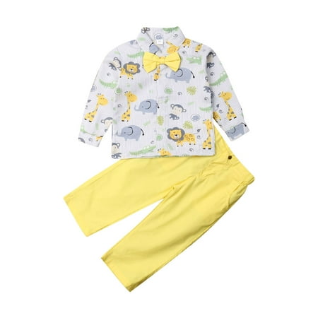 

ZIYIXIN Toddler Baby Boy Short/Long Sleeve Button Down Shirt Shorts Pants Set 2T 3T 4T 5T 6T Outfits Summer Clothes Long Sleeve 2-3 Years