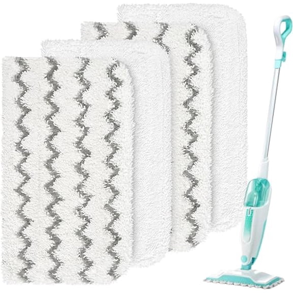 Steam Mop Replacement Pads for Shark Steam Mops S1000/S1000A/S1000C/S1000WM/and S1001C-Reusable Microfiber Steamer Scrub Mop Pads for All Hard Floors-4 Pack