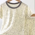 thumbnail image 3 of Cathalem Boys Girls Pajama Set Toddler Kids Viscose from Bamboo Pajamas Short Sleeve Pjs Snug Sleepwear Beige 2-3 Years, 3 of 3