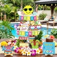 thumbnail image 7 of 22-Piece Summer Themed Layered Tray Decor Set, Tropical Wooden Centerpiece Ornament, Tabletop Display for Kitchen Living Room Patio Party Decoration, 7 of 7