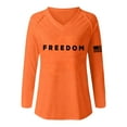 thumbnail image 3 of Freedom Shirts for Women Oversized Patriotic V Neck Long Sleeve Breathable Thin Fashion Top Tee Apparel Casual Loose Fit Daily Wear, 3 of 3