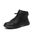 thumbnail image 2 of Botas de hombre negras de piel auténtica, zapatos de hombre, botas de hombre Martins de terciopelo de talla grande, marea, 2 of 5