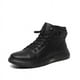 thumbnail image 2 of Botas de hombre negras de piel auténtica, zapatos de hombre, botas de hombre Martins de terciopelo de talla grande, marea, 2 of 6