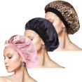 thumbnail image 1 of 3 piezas de gorro de satén WEIHJMXG para dormir banda ancha, 1 of 5