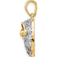 thumbnail image 2 of 14K Yellow & Rhodium Cz Baby Shoe Charm (23 X 9) Made In United States k549, 2 of 5