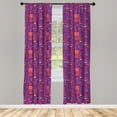 thumbnail image 3 of Ambesonne Gaming Curtains, Game Items Illustration Art, Pair of 28"x63", Purple Burnt Sienna, 3 of 5