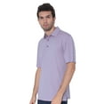 thumbnail image 2 of AVA Athletica Men's Polo Collar Moisture-Wick Active Wear Fine Striped T-Shirt; Pink; XL, 2 of 6