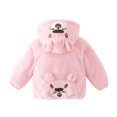 thumbnail image 5 of DJDLJWCJ Girls Winter Fleece Lined Jacket with Bear Ear Soft Comforty Full Zipper Warm Coat Pink Size 7, 5 of 8