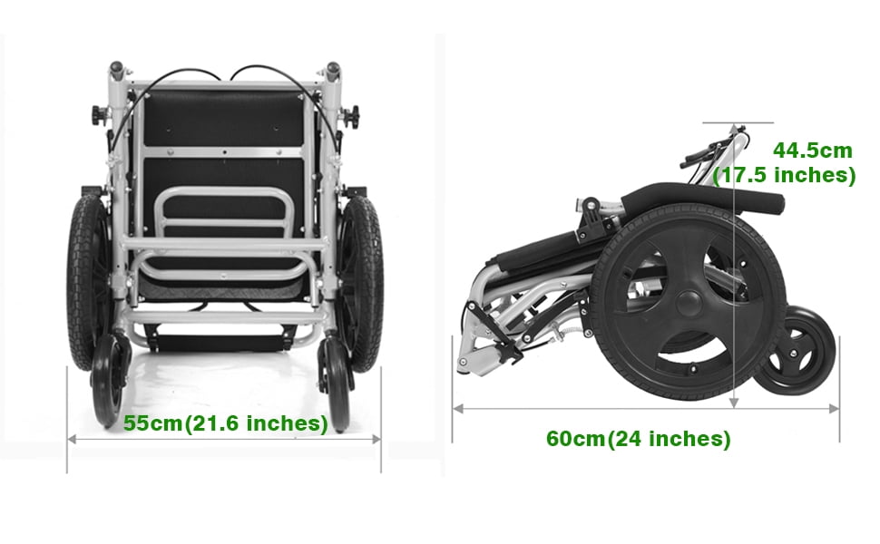 Buy yuwell Lightweight Transport Wheelchair with HandBrakes,18 lbs