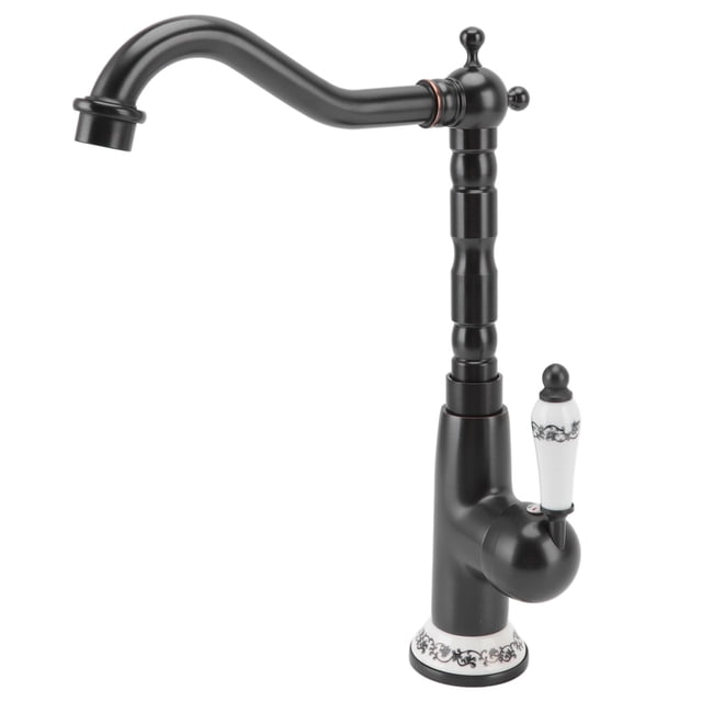 Kitchen Faucet, Hot Cold Mixed 360 Rotating All Copper Brass Kitchen Faucet For Bar For Home Antique Color,Black