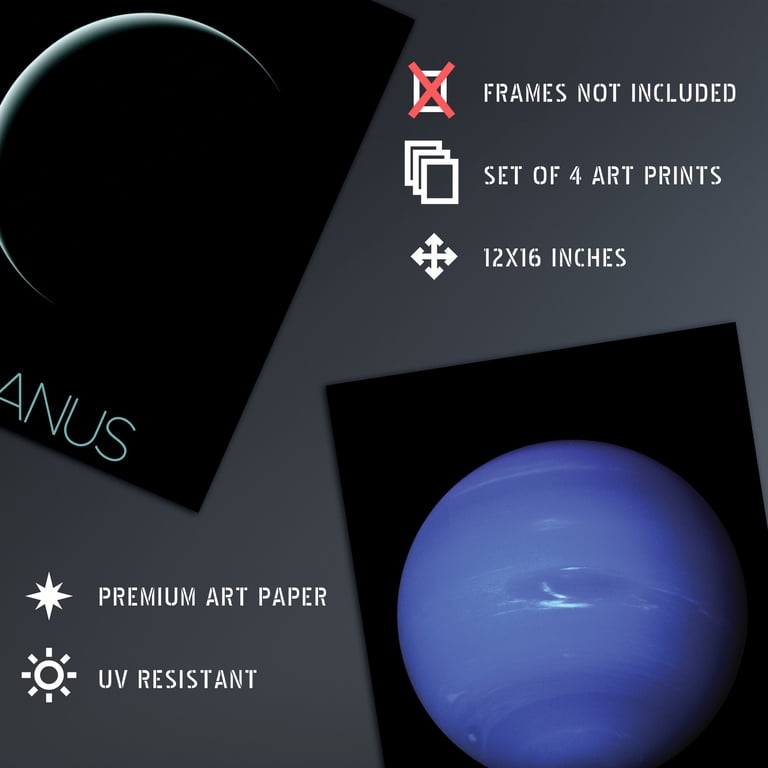 Pack of 4 NASA Our Solar System The Sun and Planets Uranus Neptune