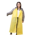 thumbnail image 2 of Opolski Raincoat Splicing Pattern Long Cap Rope Design Fashion Hooded Adult Raincoat for Unisex,Yellow, 2 of 8