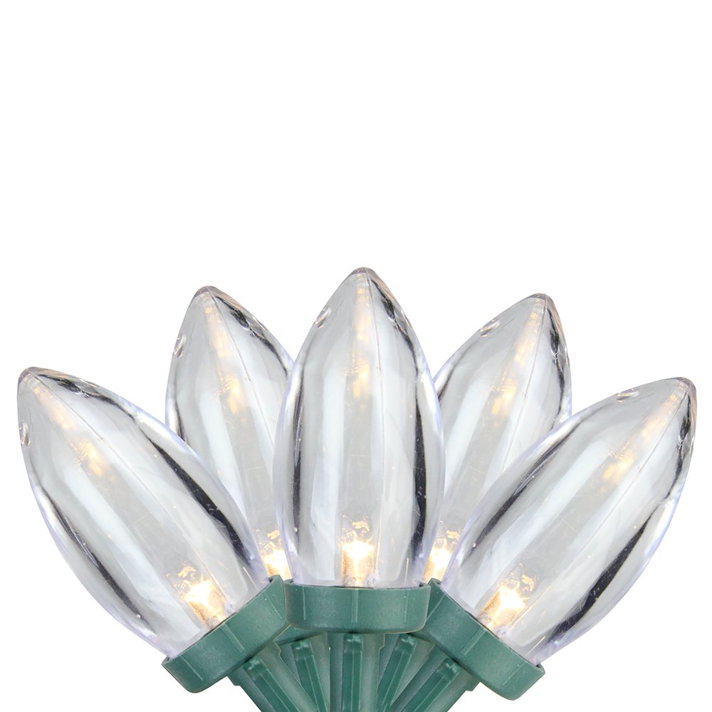 Northlight 25ct LED C9 Christmas String Lights Warm White 16' Green