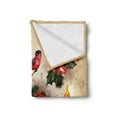 thumbnail image 2 of Christmas Soft Flannel Fleece Throw Blanket, Vintage Style Classical Candle Bell Mistletoe Ribbon Bird Art Print, Cozy Plush for Indoor and Outdoor Use, 50" x 70", Multicolor, by Ambesonne, 2 of 5