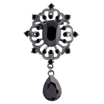 Women's Luxury Rhinestone Alloy Brooch Pin Large Waterdrop Pendent Party Jewelry