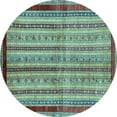 thumbnail image 1 of Ahgly Company Indoor Round Abstract Light Blue Modern Area Rugs, 7' Round, 1 of 4