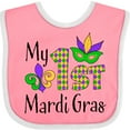 thumbnail image 3 of Inktastic My 1st Mardi Gras with Mask Boys or Girls Baby Bib, 3 of 4
