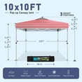 thumbnail image 5 of Summit Living 10 x 10ft Pop up Canopy Tent Straight Legs Instant Canopy for Outside with Wheeled Bag - American flag, 5 of 7