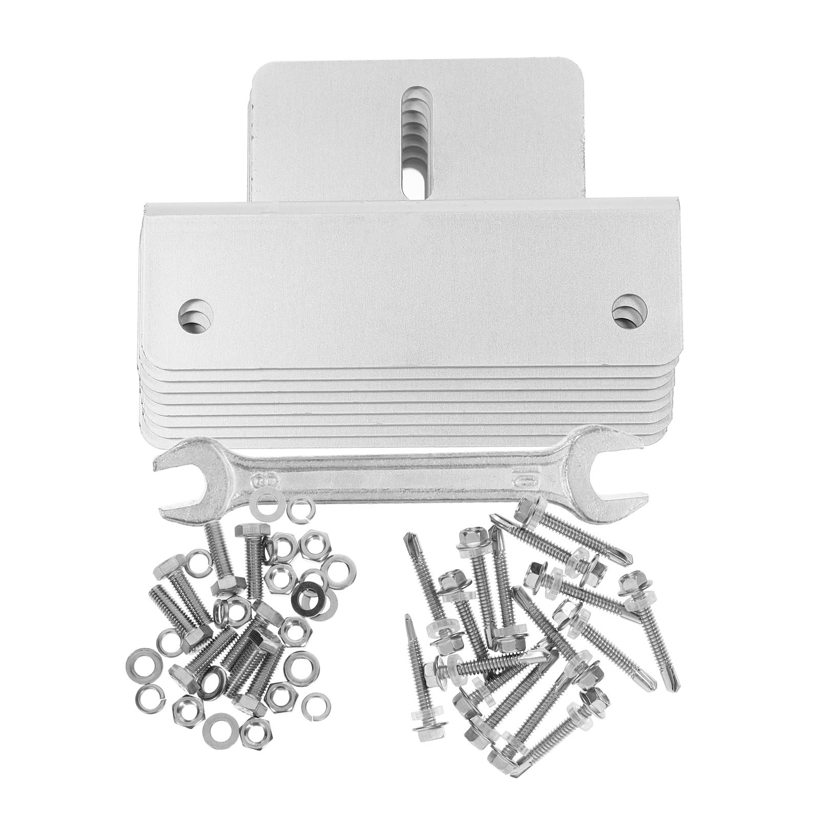 GOOHOCHY  8 Pcs Solar Panel Support Mounting Hardware Z Clips Brackets Silver
