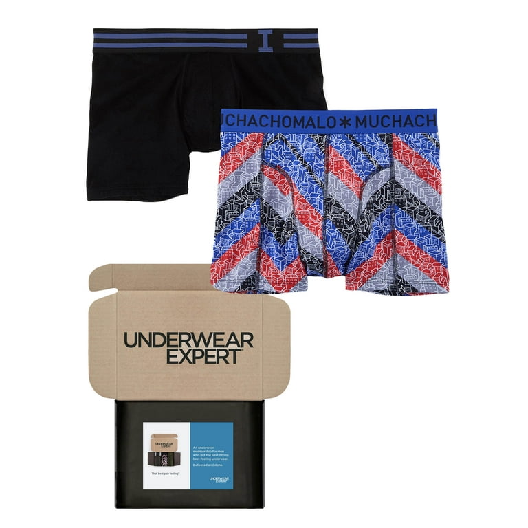 Underwear Expert Men's Boxer Briefs Curated Mystery Box, 2 Pairs