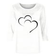 thumbnail image 5 of XuJwPNcy Valentines Shirts for Women Dressy 3/4 Sleeve Crew Neck Hearted Printed Tops Cute Tunic Tops Casual T Shirt, 5 of 5