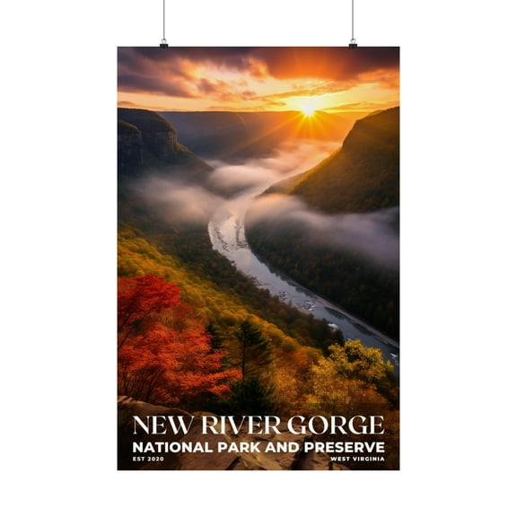 ELNEIT - New River Gorge National Park Poster, Unframed Matte Paper, S10