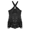thumbnail image 4 of Zaldita Kids Girls Latin Dance Hip Hop Jazz Performance Costume Sparkly Tassel Leotard Fringed Bodysuit Dancewear Black 16, 4 of 6